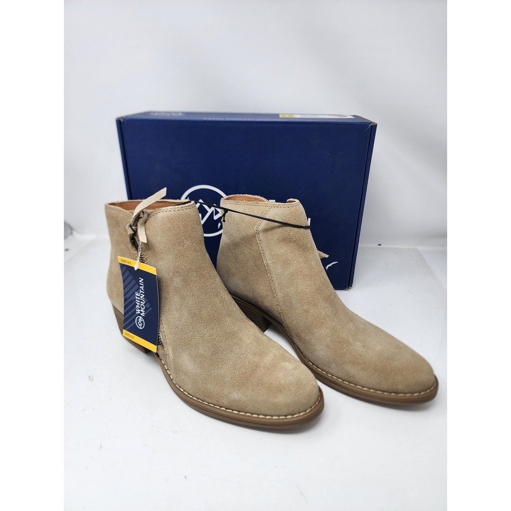 White‎ Mountain Womens Suede Ankle Boots Taupe Casual Size 8.5